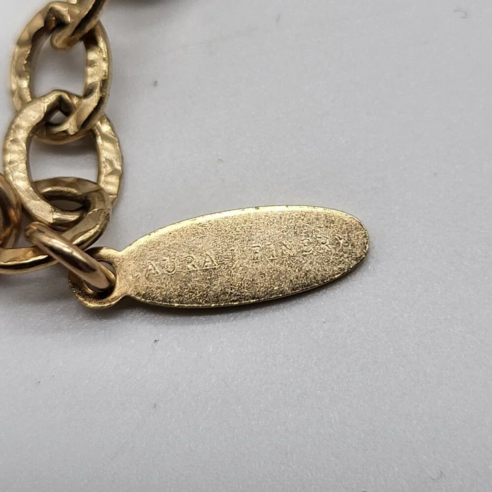 Laura J Finery Gold Plated Brass Necklace Druzy Geode Pendant Teal Gemstones - Picture 9 of 12